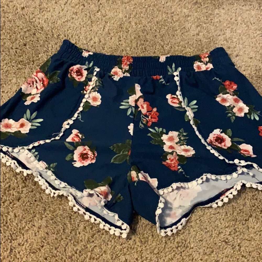 Blue flower shorts